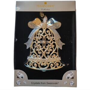 Harvey Lewis Christmas Wedding Ornament Silver Rejoice Bell Swarovski Crystals